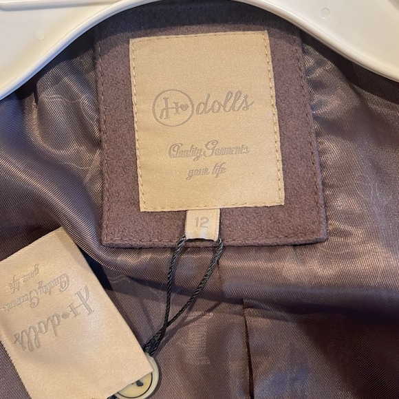 Silvian Heach kids Hdoll Lana highwool coat old gray size 12 NWT - Picture 4 of 5